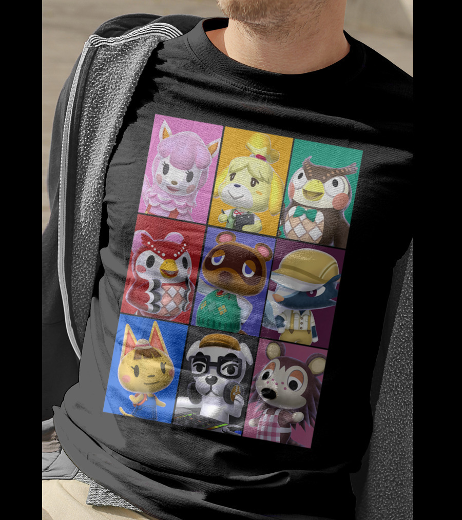 Animal Crossing Character Grid Featuring Isabelle And Tom Nook T-Shirt