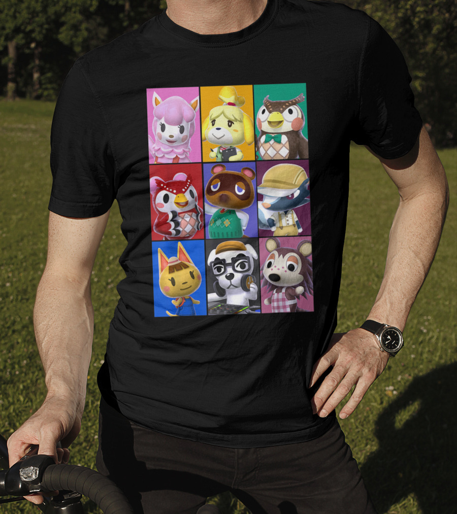 Animal Crossing Character Grid Featuring Isabelle And Tom Nook T-Shirt