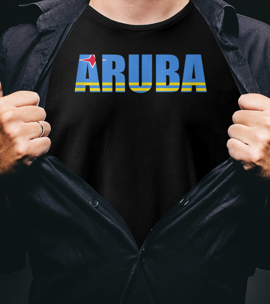 Aruba Flag Caribbean Vacation Travel Beach T-Shirt