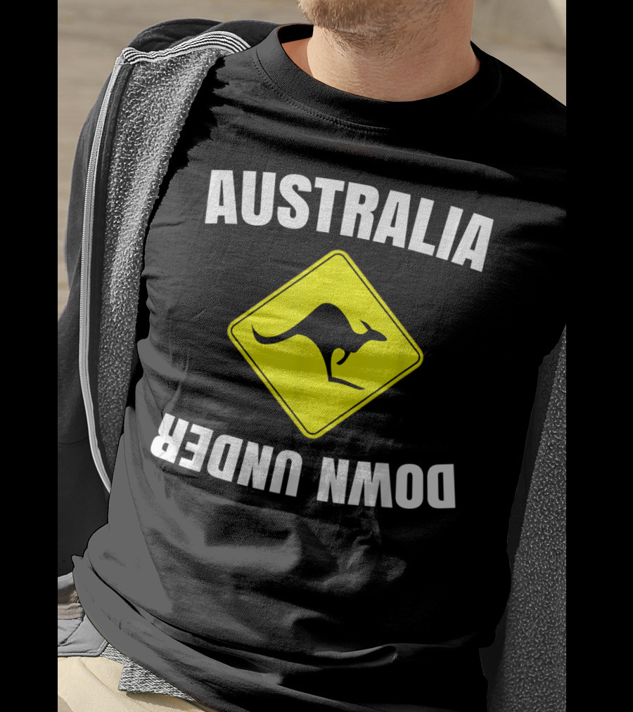Australia Down Under Kangaroo Road Sign T-Shirt