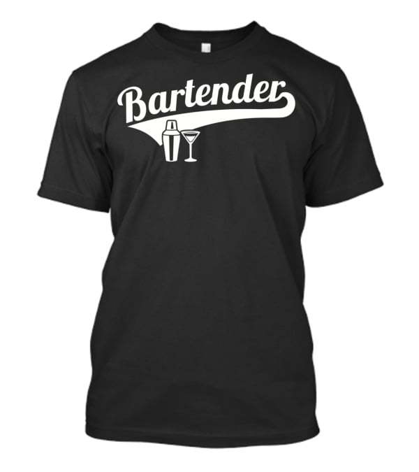 Bartender Cocktail Shaker And Martini Glass T-Shirt