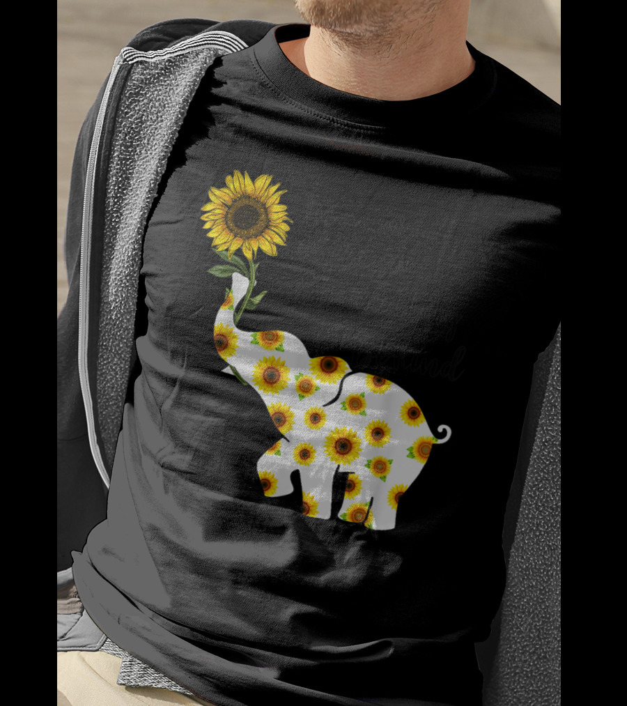 In A World Where You Can Be Anything Be Kind Sign Language Elephant Sunflower T-Shirt