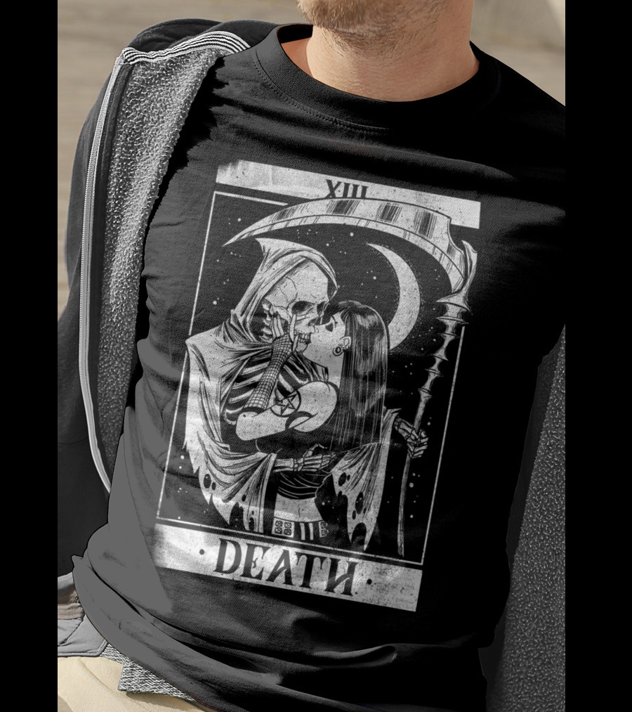 Blackcraft Vintage Death Grim Reaper Tarot XIII Kiss T-Shirt