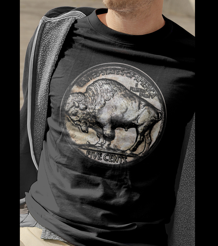 United States Of America E Pluribus Unum Buffalo Nickel Five Cents T-Shirt