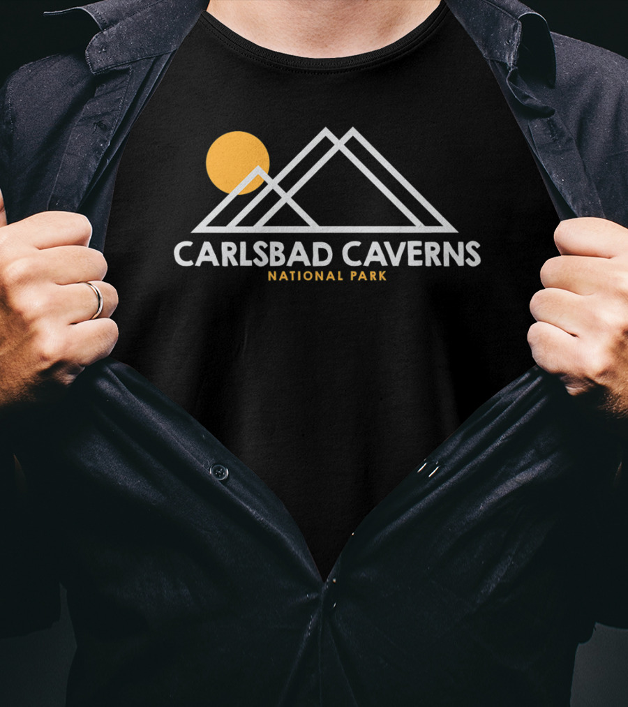 Carlsbad Caverns National Park New Mexico Mountains Sun T-Shirt