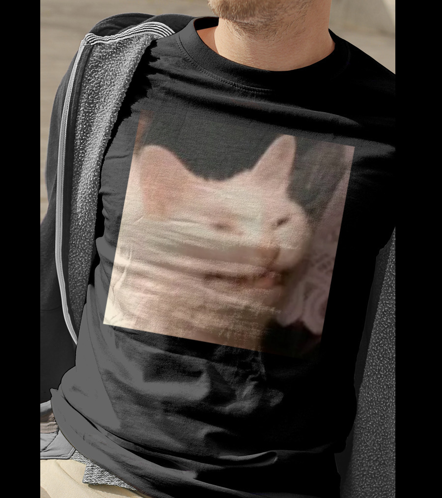 Confused Laughing Cat Meme Expression T-Shirt