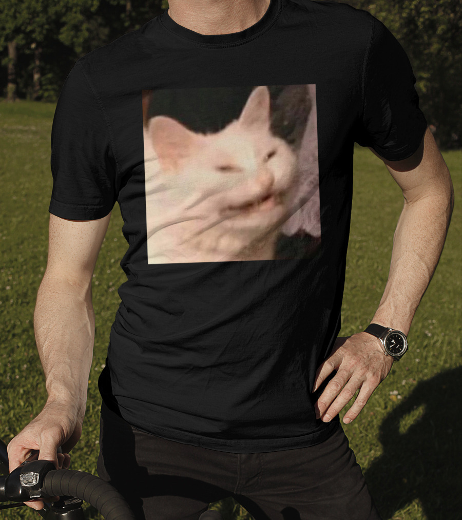 Confused Laughing Cat Meme Expression T-Shirt