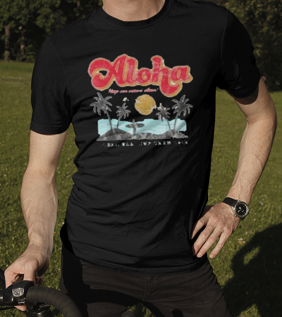 Aloha Hawaii Retro Vintage Beach Palms Sunset T-Shirt