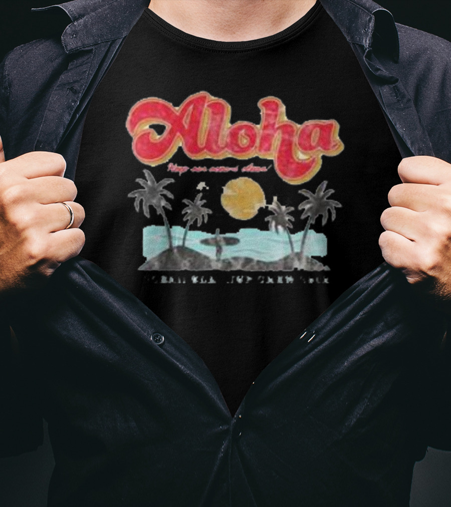 Aloha Hawaii Retro Vintage Beach Palms Sunset T-Shirt