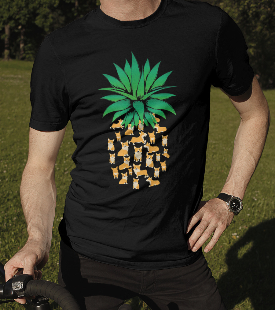 Cute Pembroke Welsh Corgi Pineapple Dogs T-Shirt