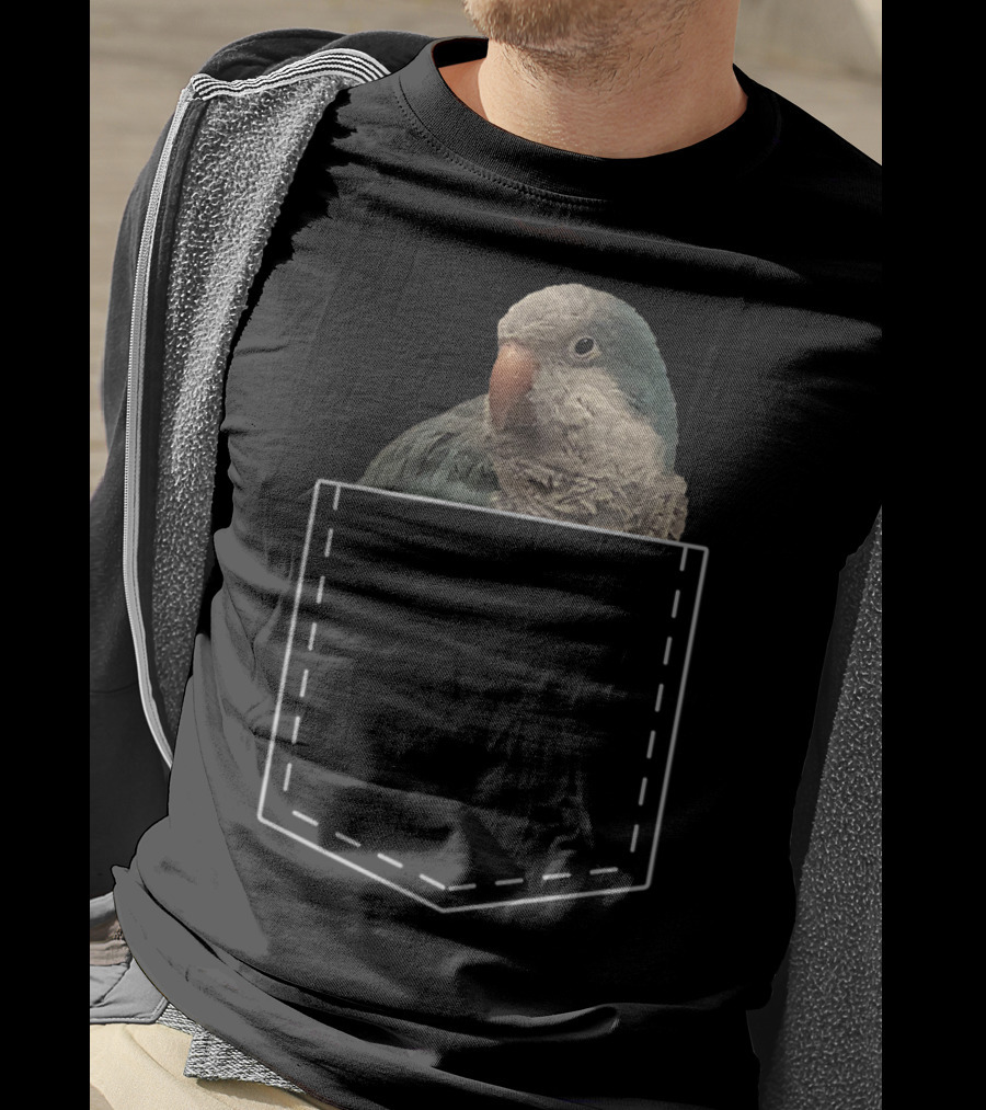 Quaker Parrot Pocket Parakeet Lover Cute Bird T-Shirt
