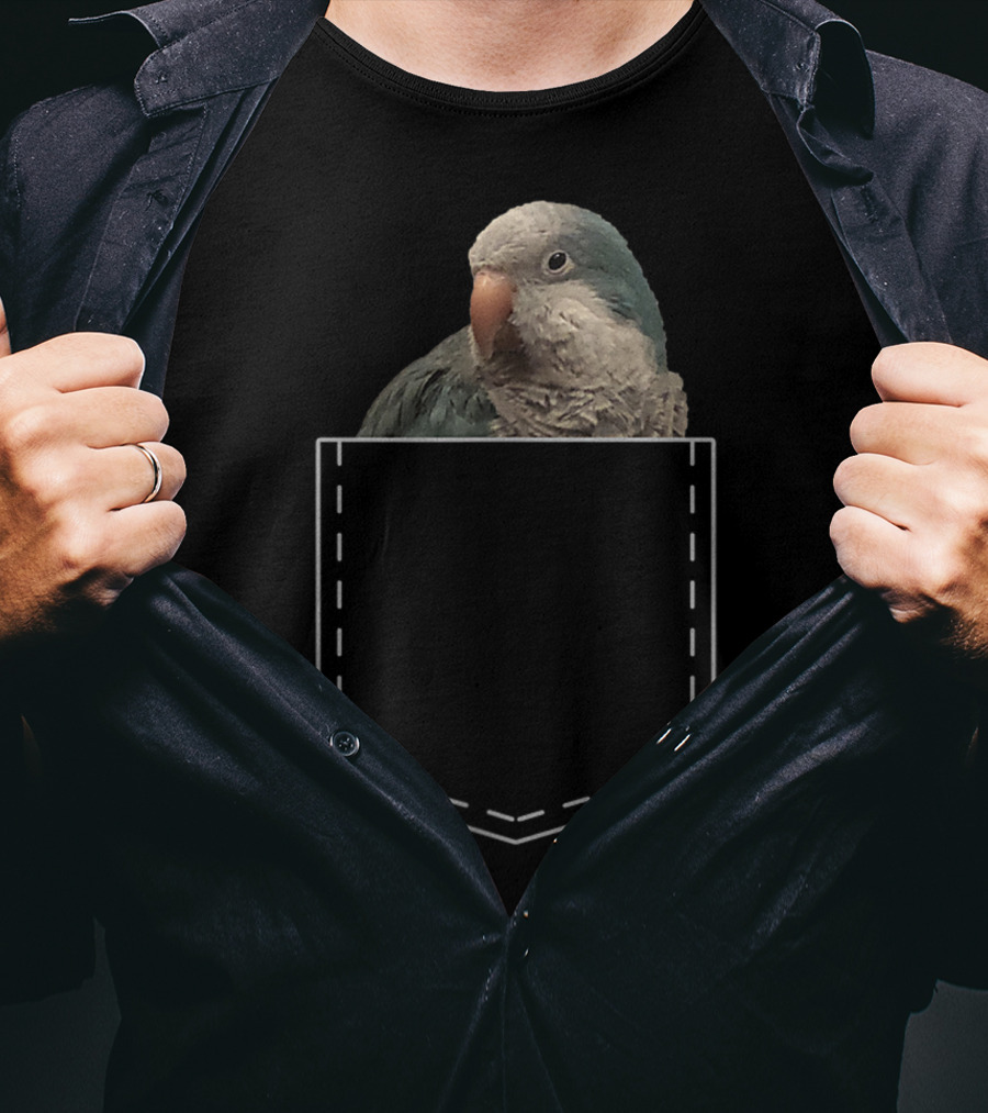 Quaker Parrot Pocket Parakeet Lover Cute Bird T-Shirt