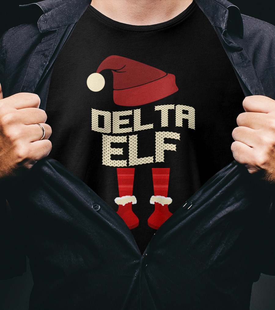 Delta Elf Matching Group Family Christmas Party T-Shirt