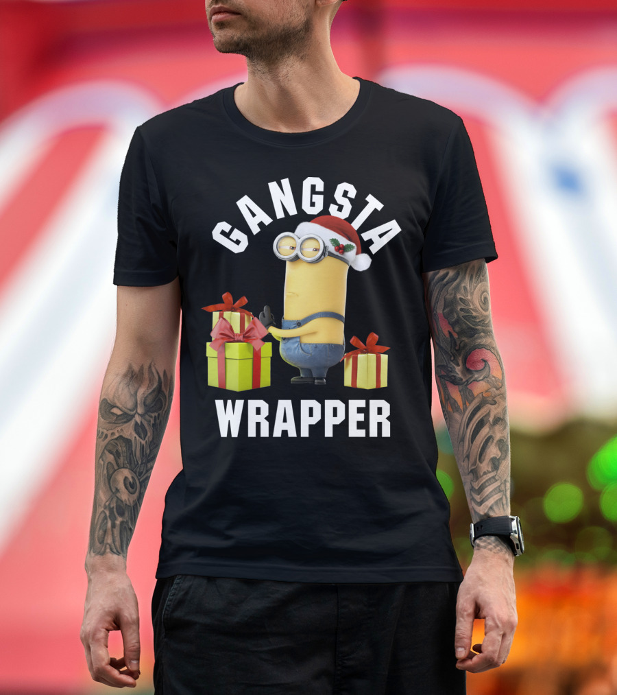 Despicable Me Minions Gangsta Wrapper Santa Holiday T-Shirt