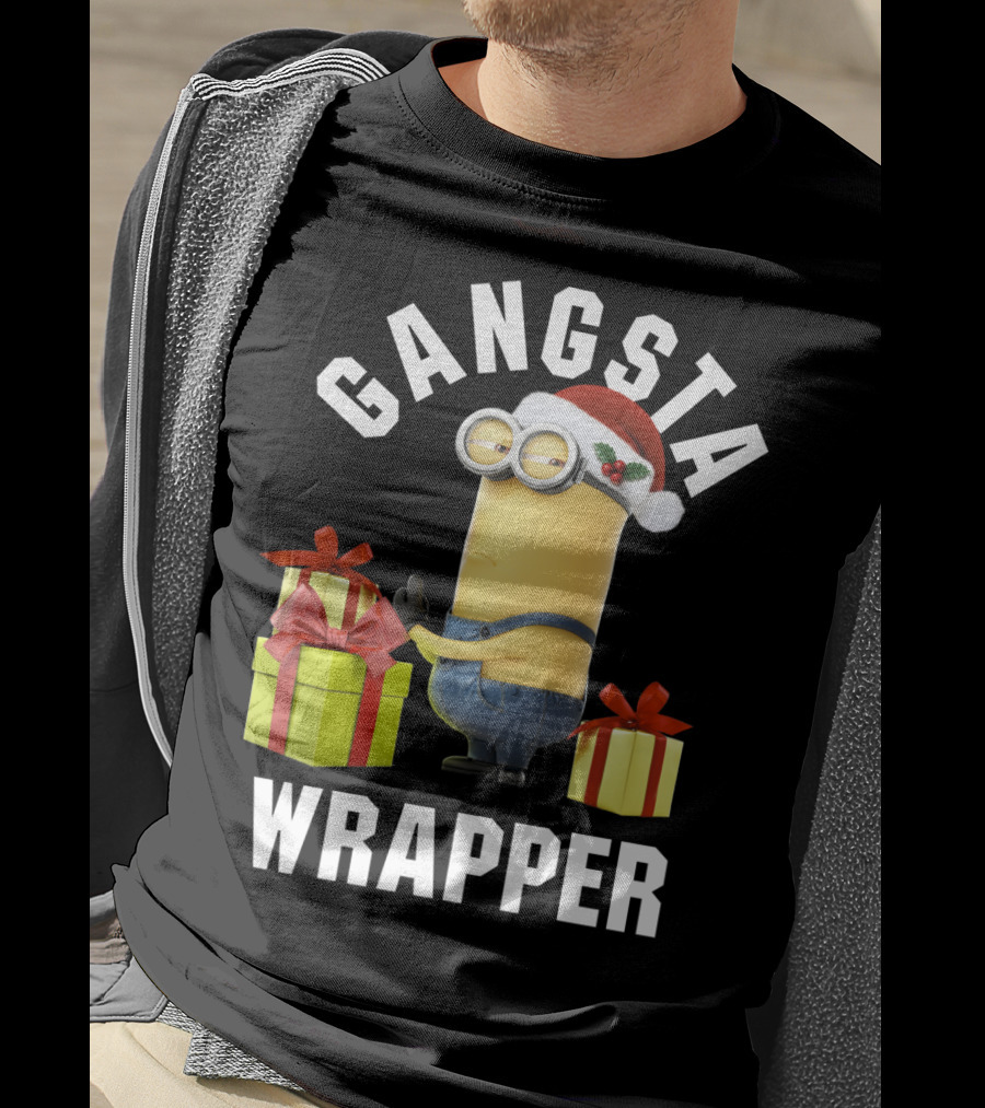 Despicable Me Minions Gangsta Wrapper Santa Holiday T-Shirt