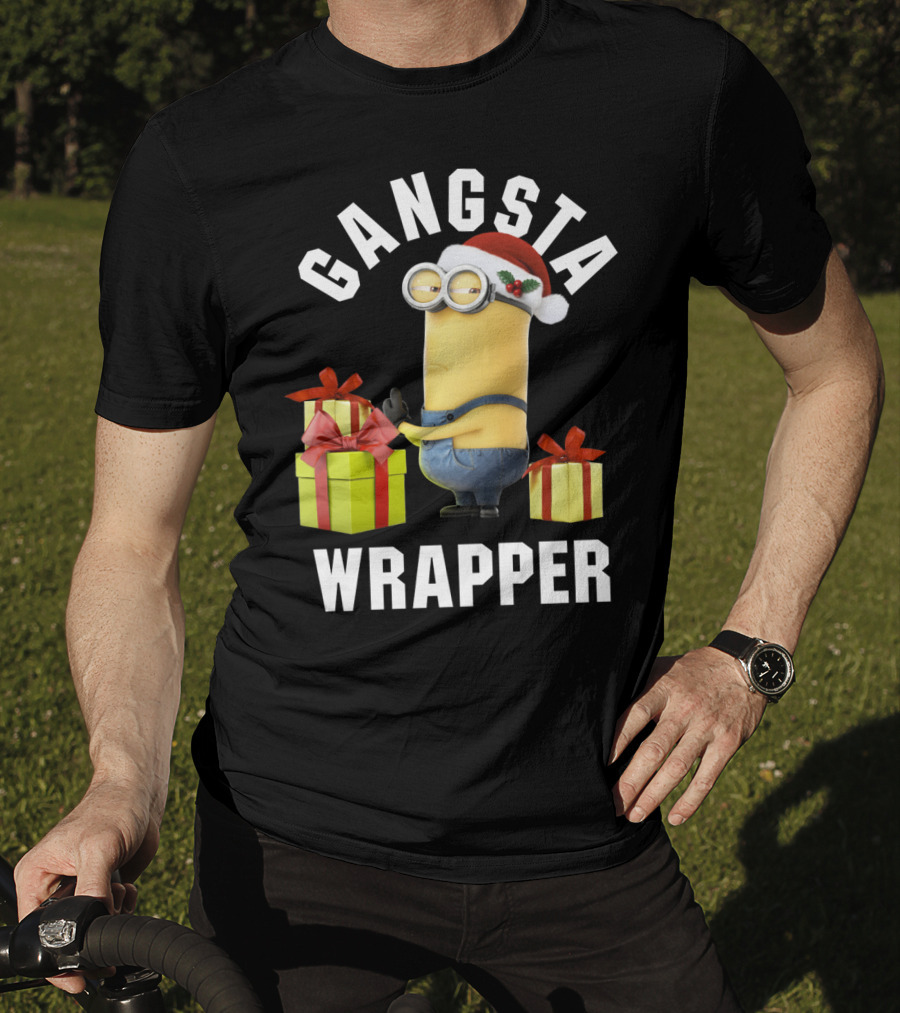 Despicable Me Minions Gangsta Wrapper Santa Holiday T-Shirt