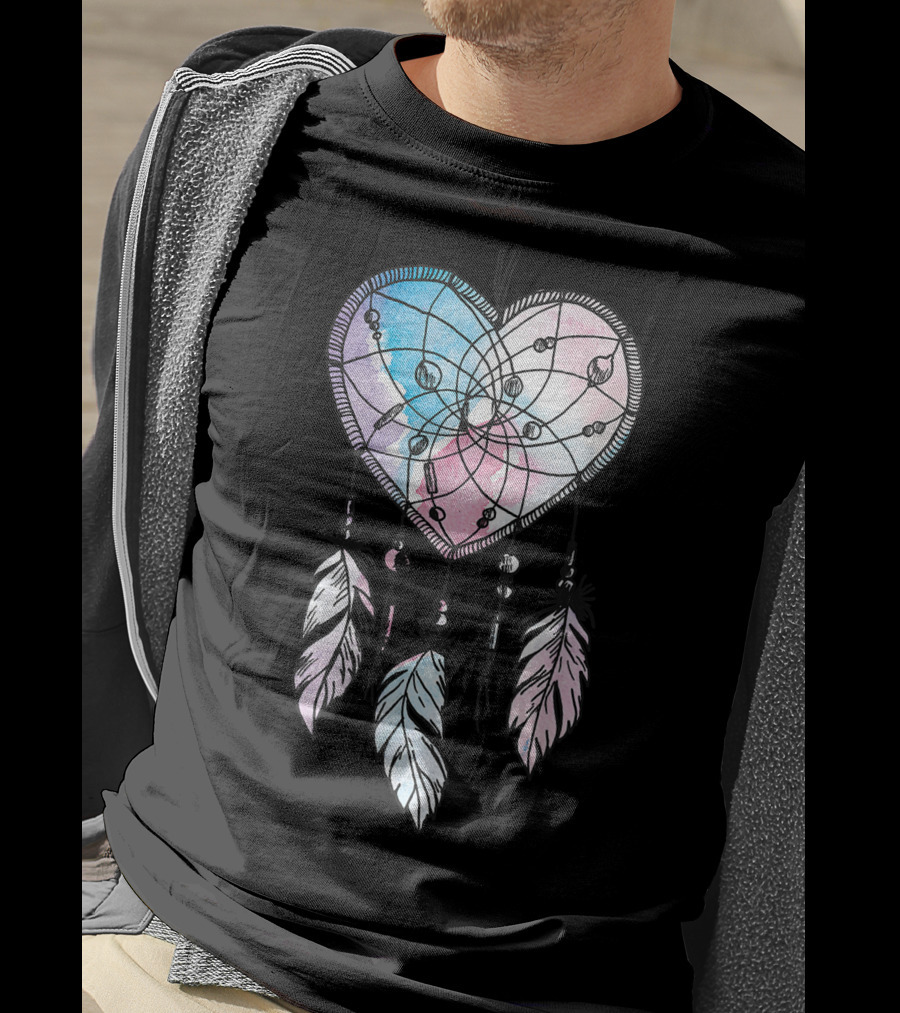 Dream Catcher Native American Heart Boho T-Shirt