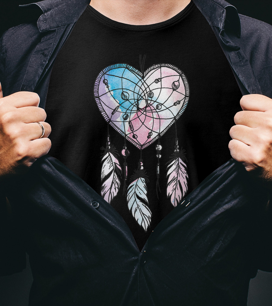 Dream Catcher Native American Heart Boho T-Shirt