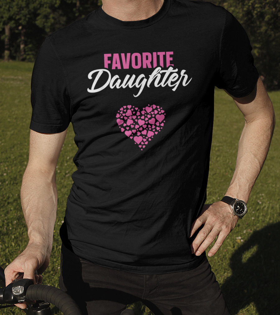 FAVORITE DAUGHTER Heart Pattern Mother's Day T-Shirt