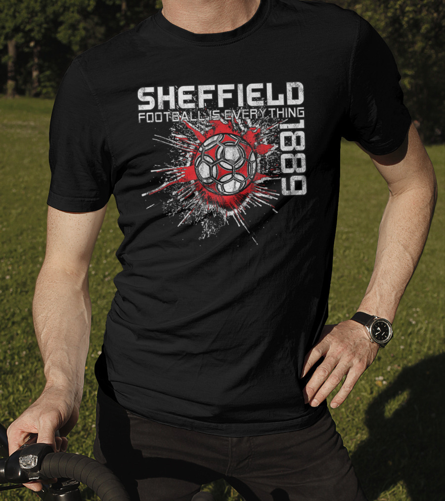 Sheffield Football Is Everything 1889 Splatter Ball T-Shirt