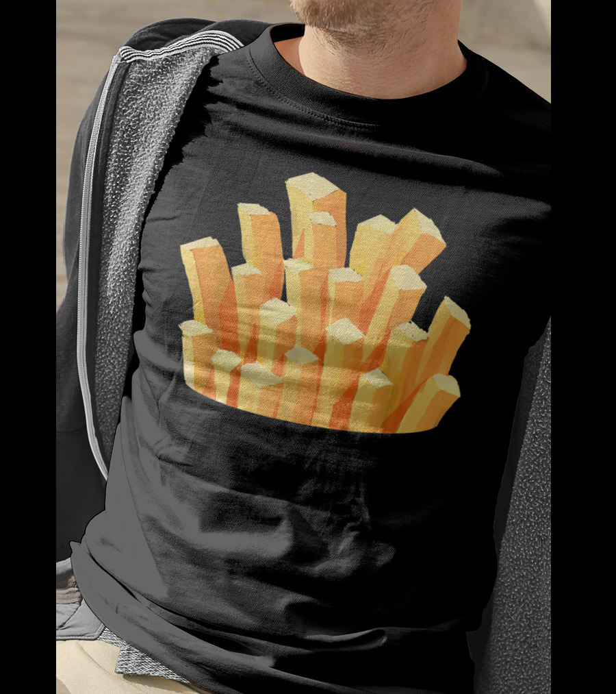 French Fries Costume Halloween Easy Cosplay Iconic Food T-Shirt