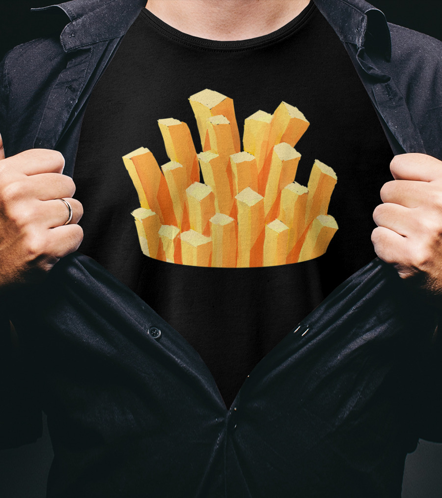 French Fries Costume Halloween Easy Cosplay Iconic Food T-Shirt