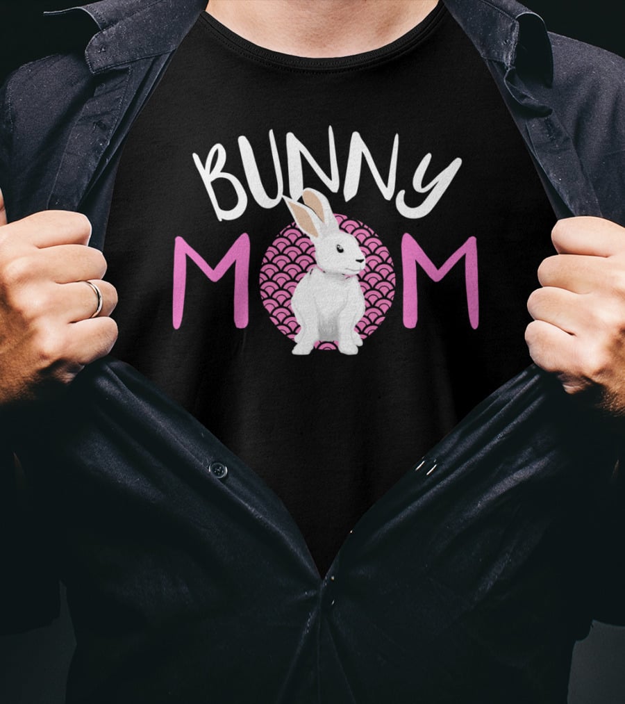 Bunny Mom White Dwarf Rabbit Pink T-Shirt