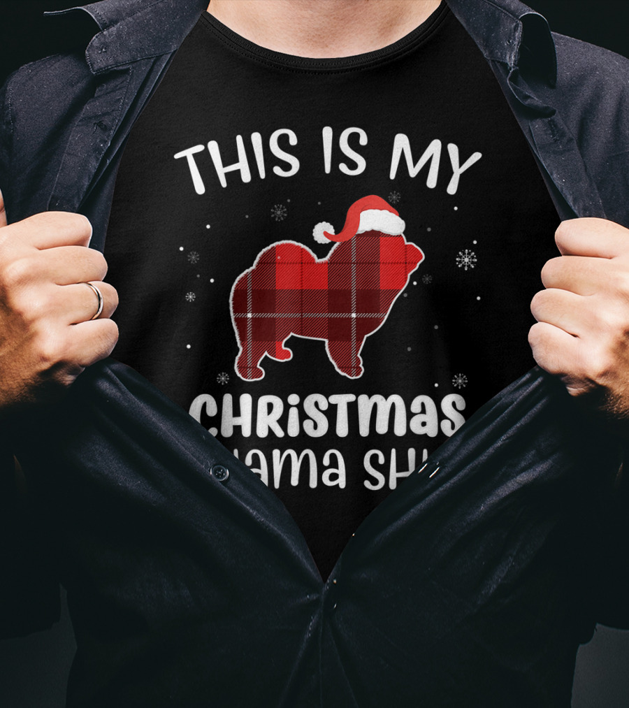 This Is My Christmas Pajama Shirt Chow Chow Dog T-Shirt