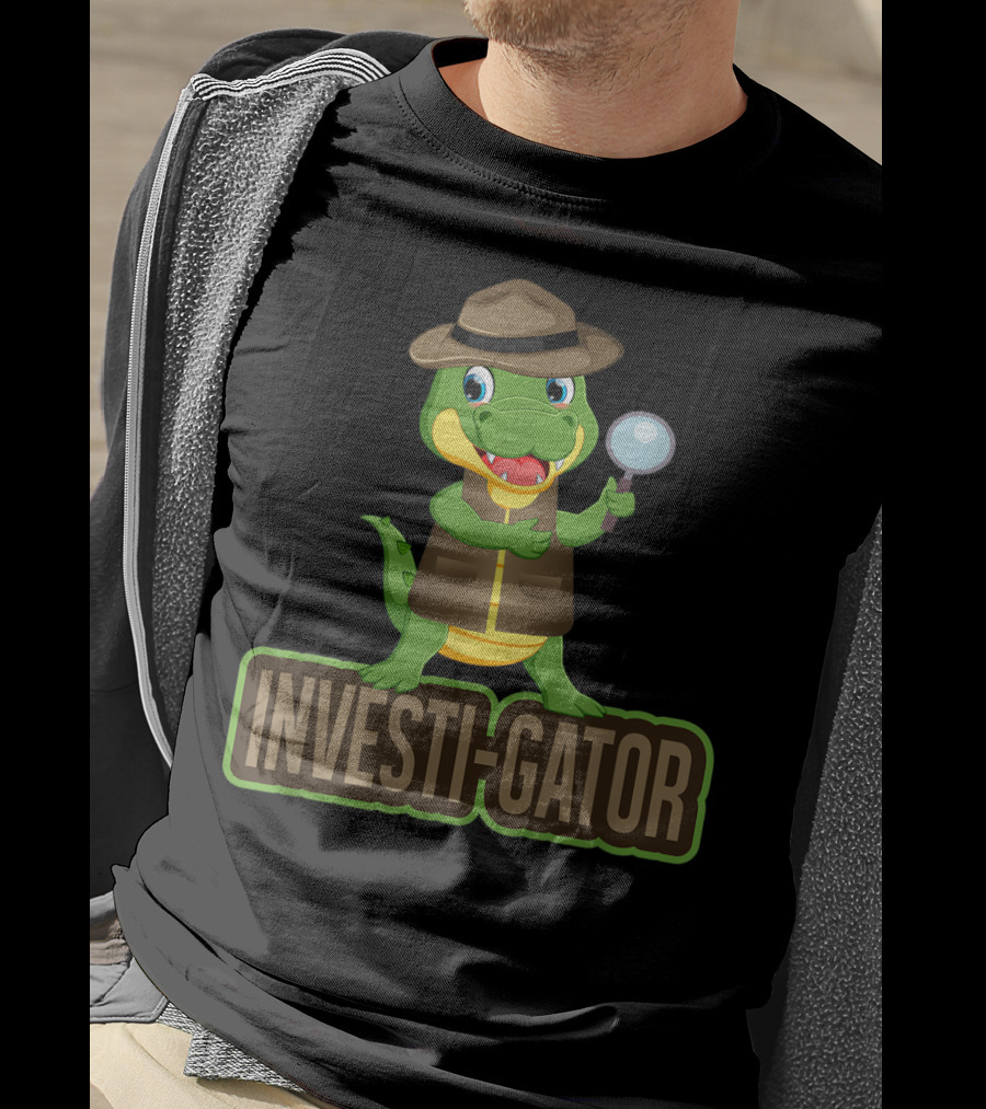 Investi-Gator Detective Alligator Funny Investigator Pun T-Shirt