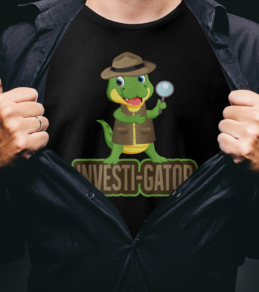 Investi-Gator Detective Alligator Funny Investigator Pun T-Shirt