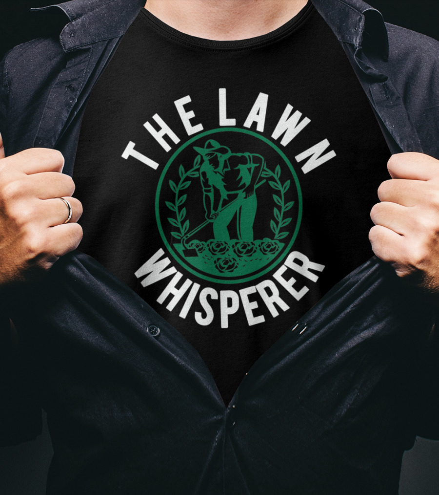 The Lawn Whisperer Mowing Landscaping Funny Gardener T-Shirt