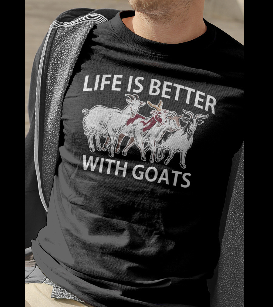 Life Is Better With Goats Vintage Themed T-Shirt