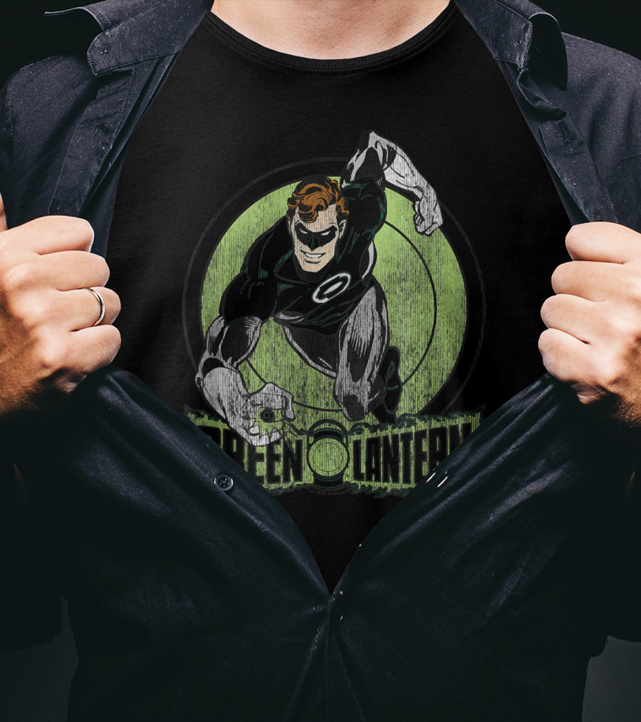 Green Lantern Dynamic Hero Inside Emblem Circle T-Shirt
