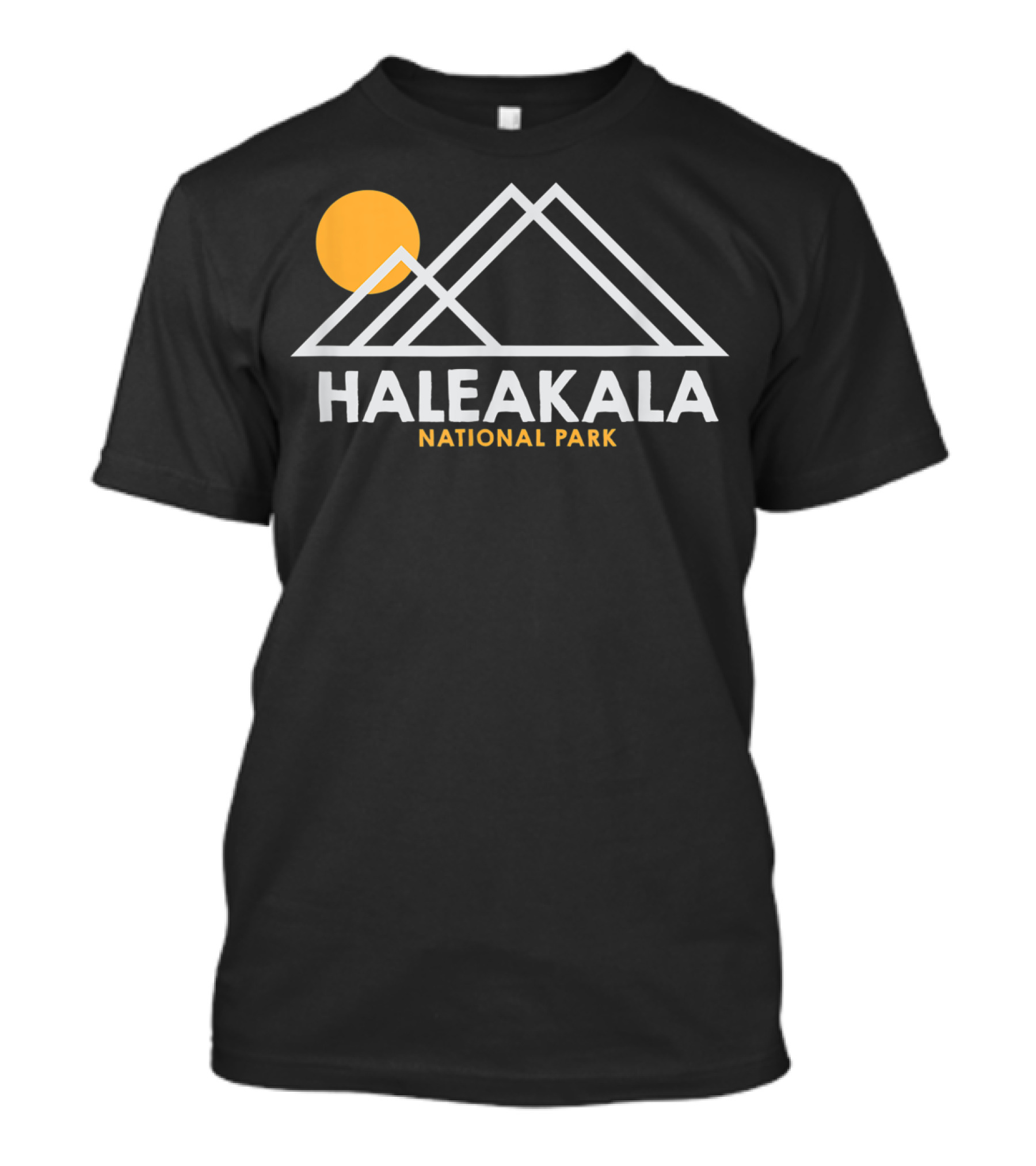 Haleakala National Park Hawaii Outline Hi With Sun And Mountain T-Shirt
