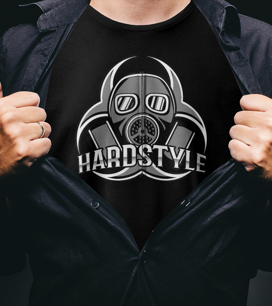 Hardstyle Gas Mask Emblem Edm Plur Kandi Kid Rave Zip T-Shirt