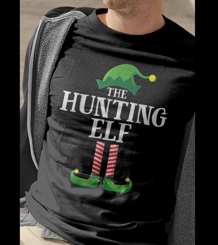 The Hunting Elf Matching Family Group Holiday Joke T-Shirt
