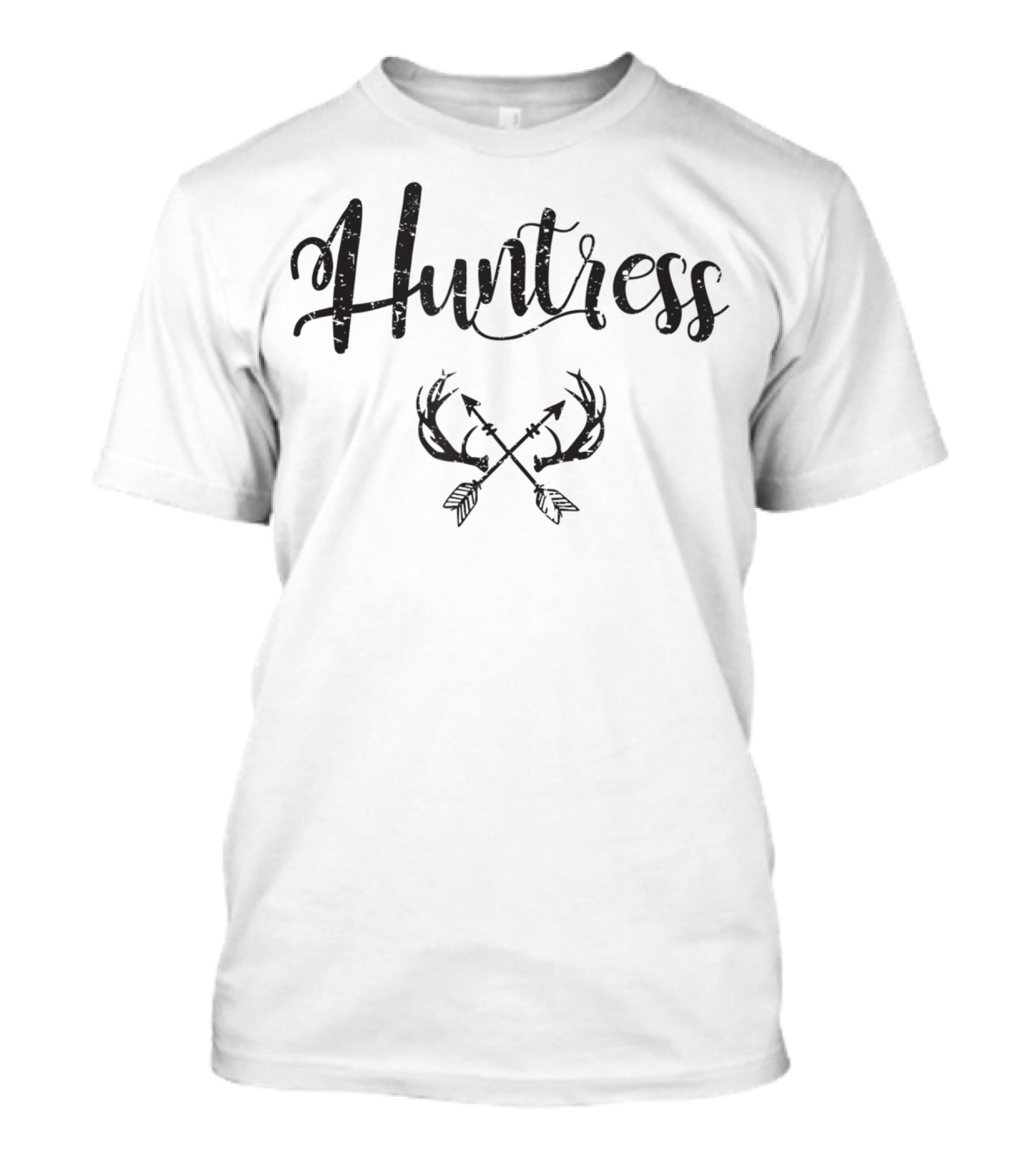 Huntress Womens Archery With Antlered Arrow Crossed T-Shirt