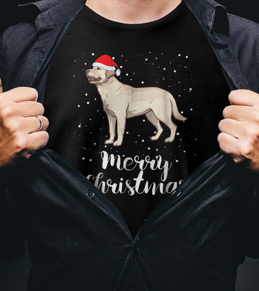 Merry Christmas Labrador Retriever Santa Hat T-Shirt