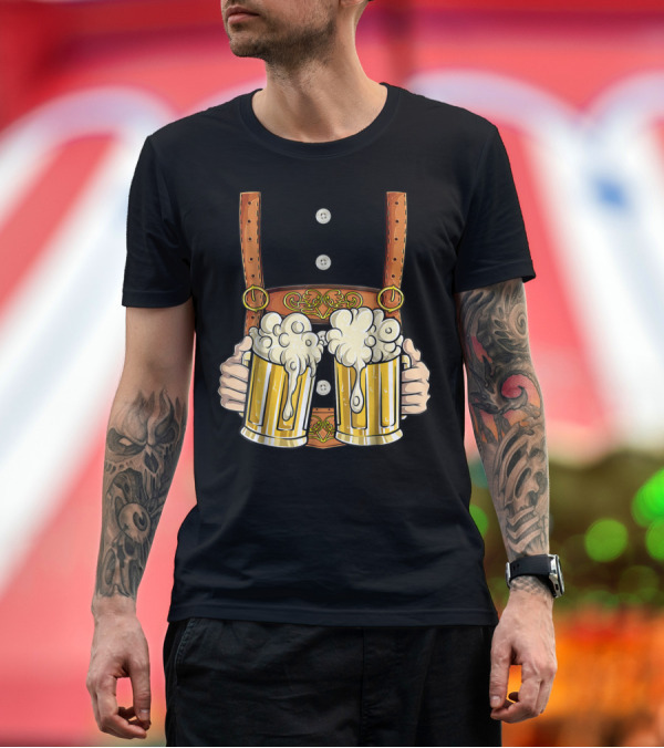 Premium T-Shirt: Lederhosen Costume Oktoberfest Men Prost Beer Cheers ZZ T-Shirt Lederhosen Costume Oktoberfest Men Prost Beer Cheers ZZ T-Shirt