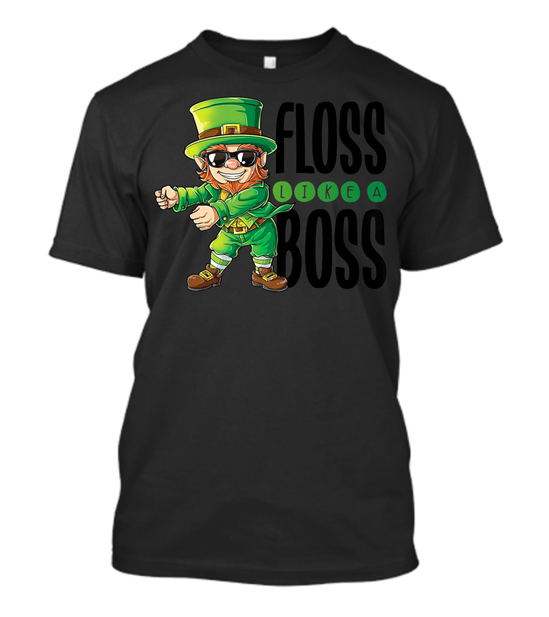 Floss Like A Boss Leprechaun In Sunglasses T-Shirt
