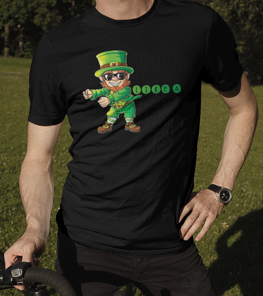 Floss Like A Boss Leprechaun In Sunglasses T-Shirt