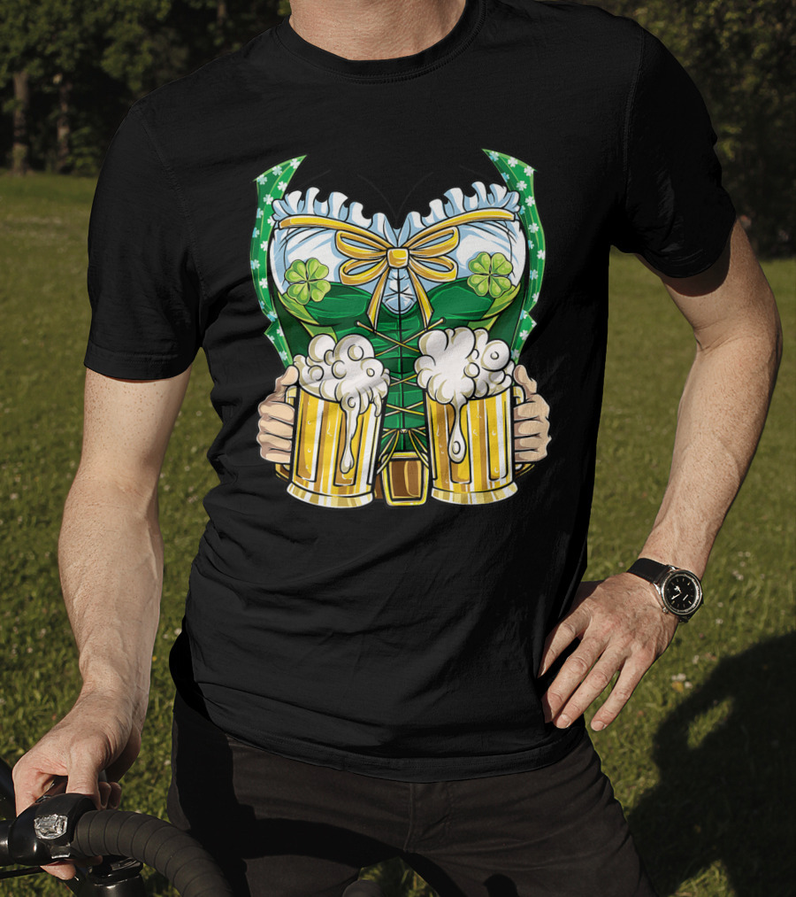 Leprechaun Girl Costume St Patricks Day Beer Clover Corset Women's Top T-Shirt