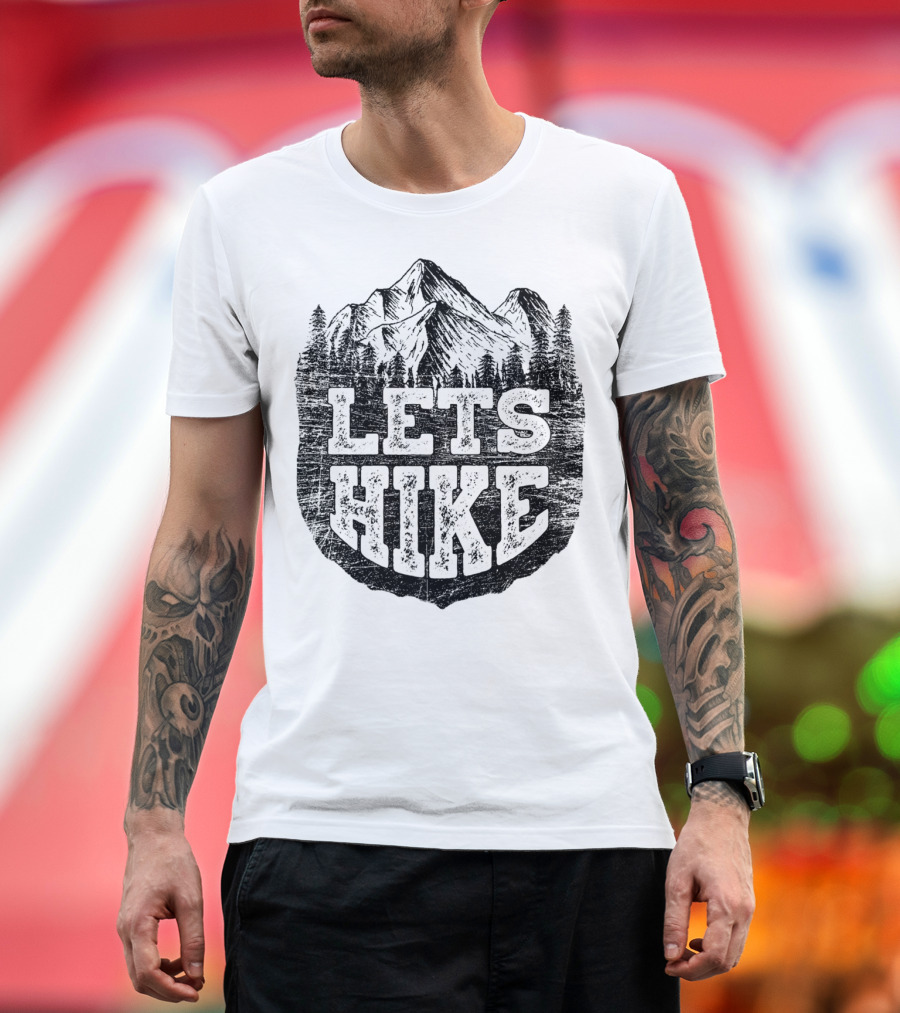 Lets Hike Outdoor Mountains Nature Hiker T-Shirt