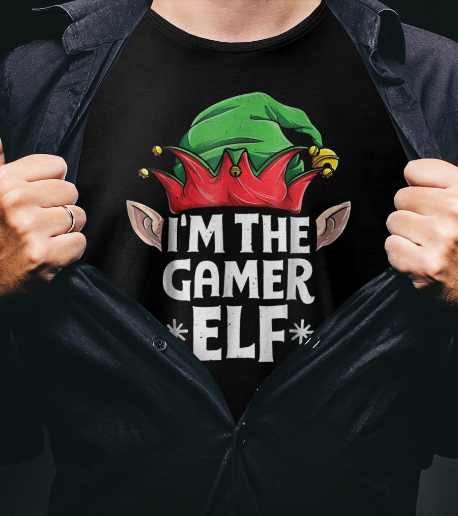 I'm The Gamer Elf Christmas Hat And Ears T-Shirt