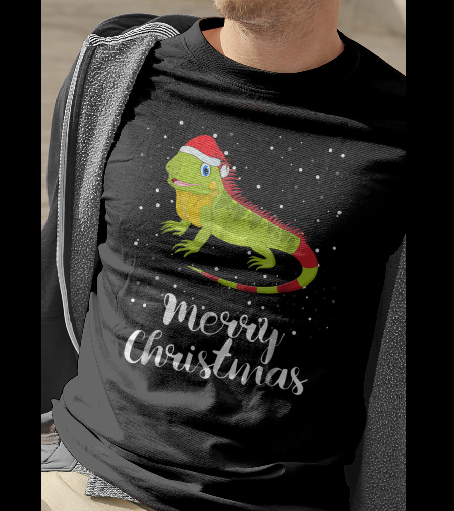 Merry Christmas Iguana Funny Family Matching Group T-Shirt