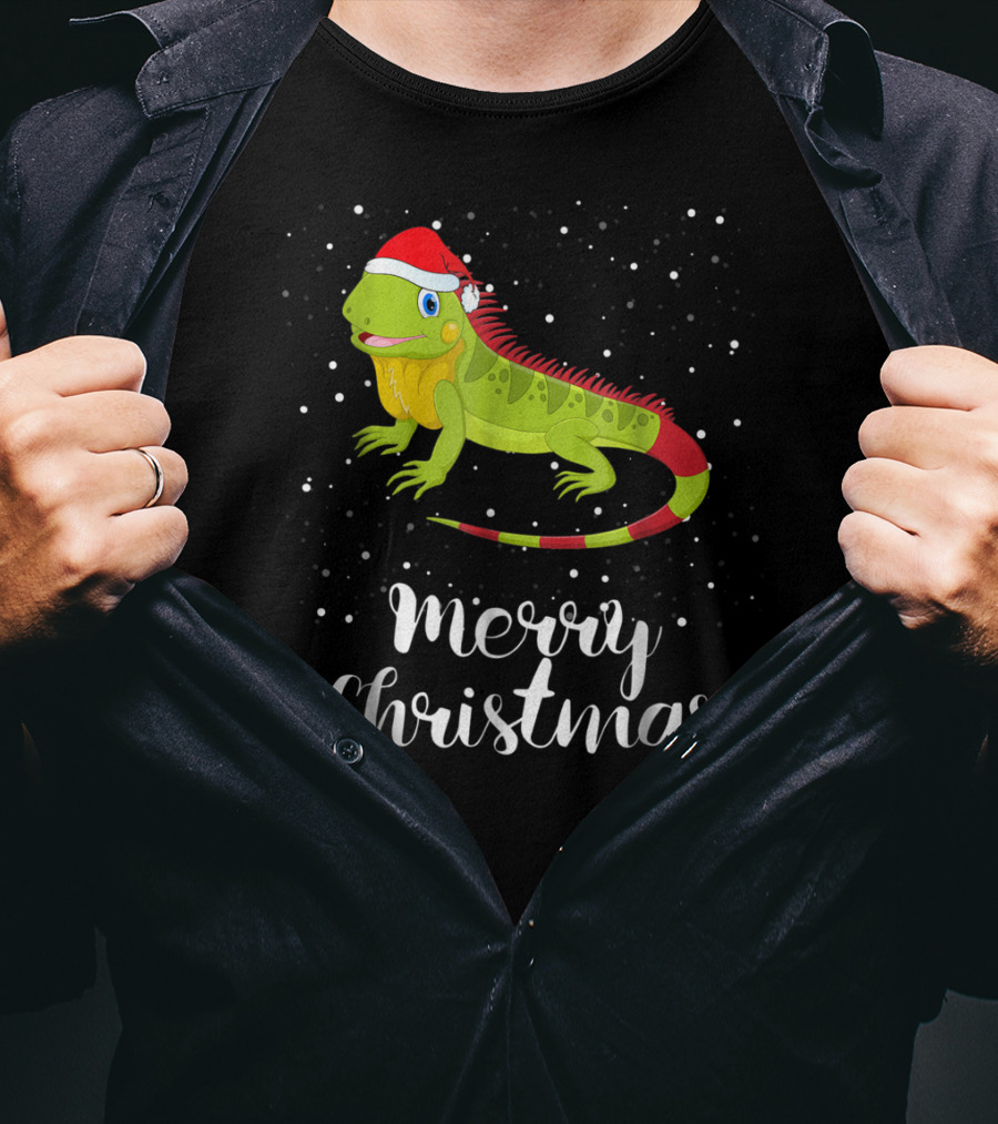 Merry Christmas Iguana Funny Family Matching Group T-Shirt