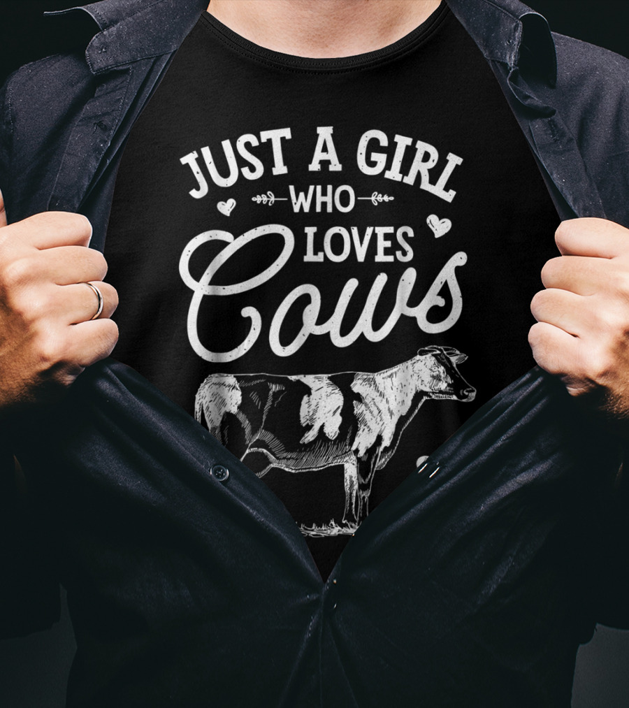 Just A Girl Who Loves Cows Cow Lover Farm T-Shirt