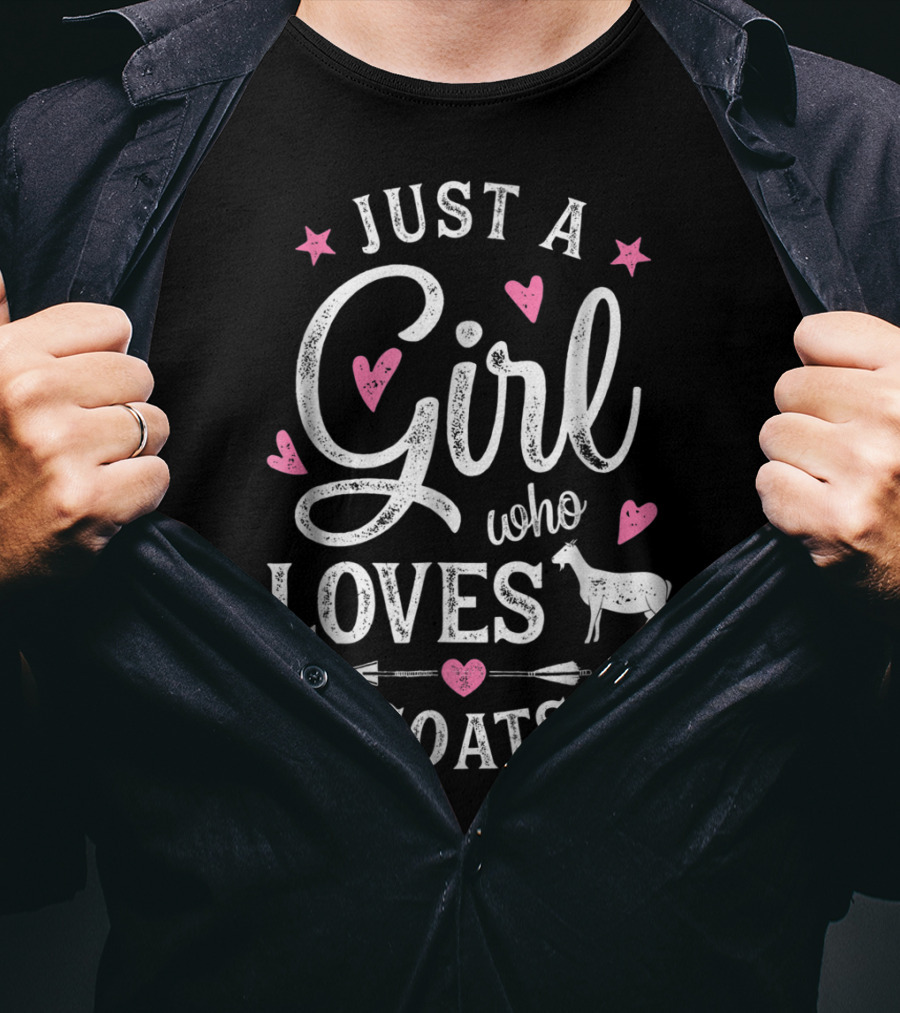 Just A Girl Who Loves Goats With Hearts And Stars T-Shirt