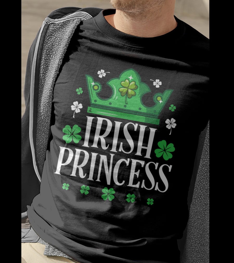 Irish Princess St Patricks Day Crown Shamrock T-Shirt