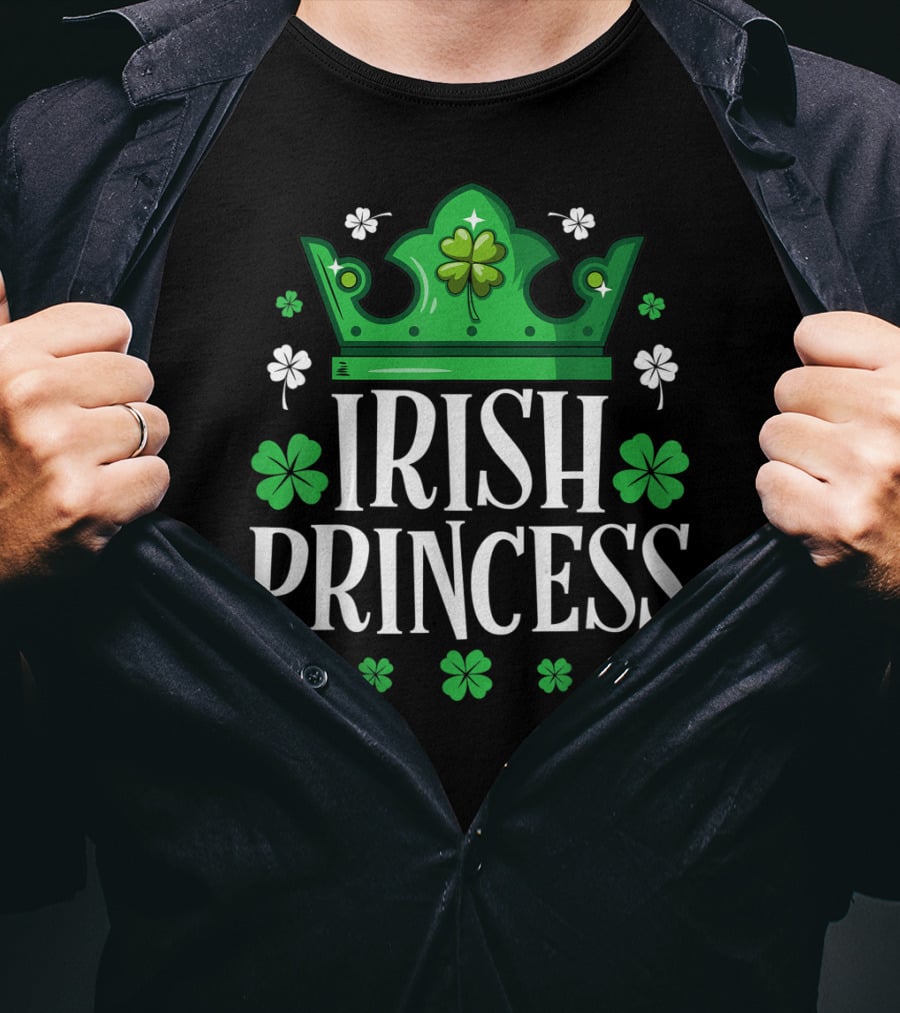Irish Princess St Patricks Day Crown Shamrock T-Shirt